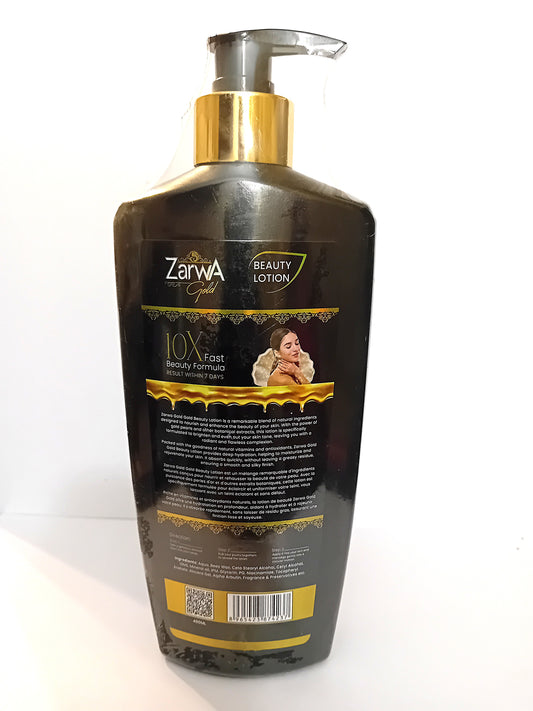 Zarwa Gold Beauty Lotion with Gold Pearl Natural Glow Whitening 400ml