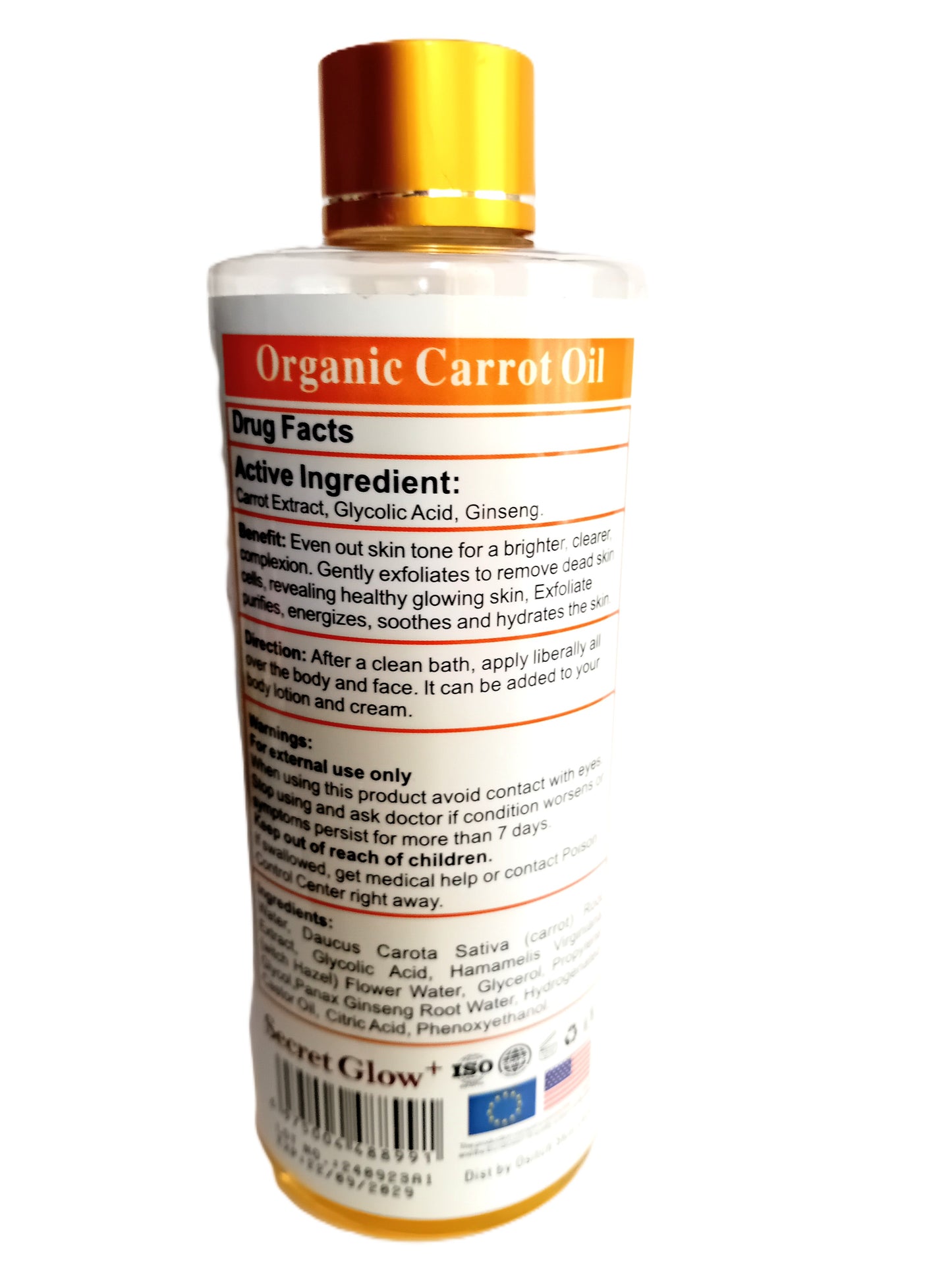 Secret Glow Organic Oil – Carrot Tone (100ml)