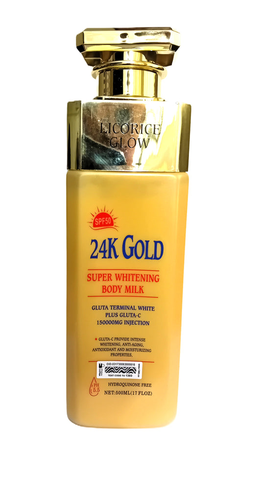 24K Gold Intense Brightening Body Milk Glutathione + SPF50  (500ml)