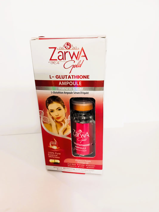 Zarwa Gold L-Glutathione Ampoule packaging on a white background