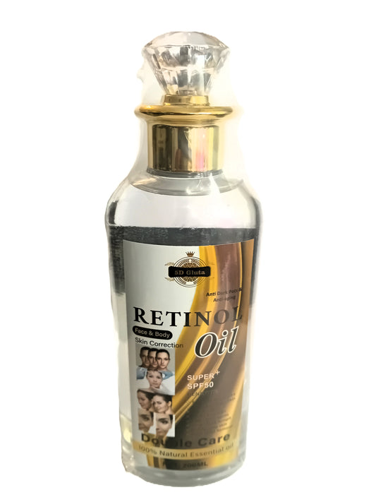 5D Gluta Retinol Oil glow-boosting face and body oil 200ml bottle,