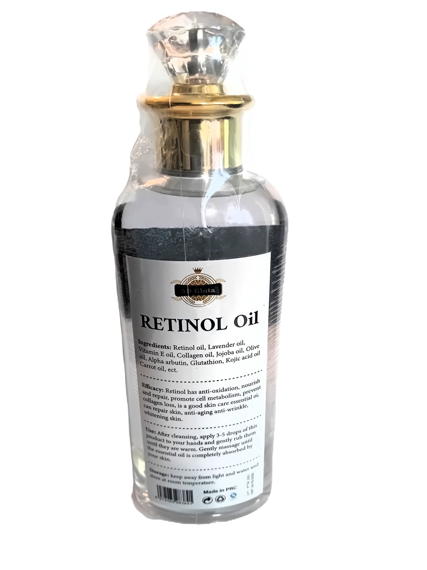 5D Gluta Retinol Oil glow-boosting face and body oil 200ml bottle,