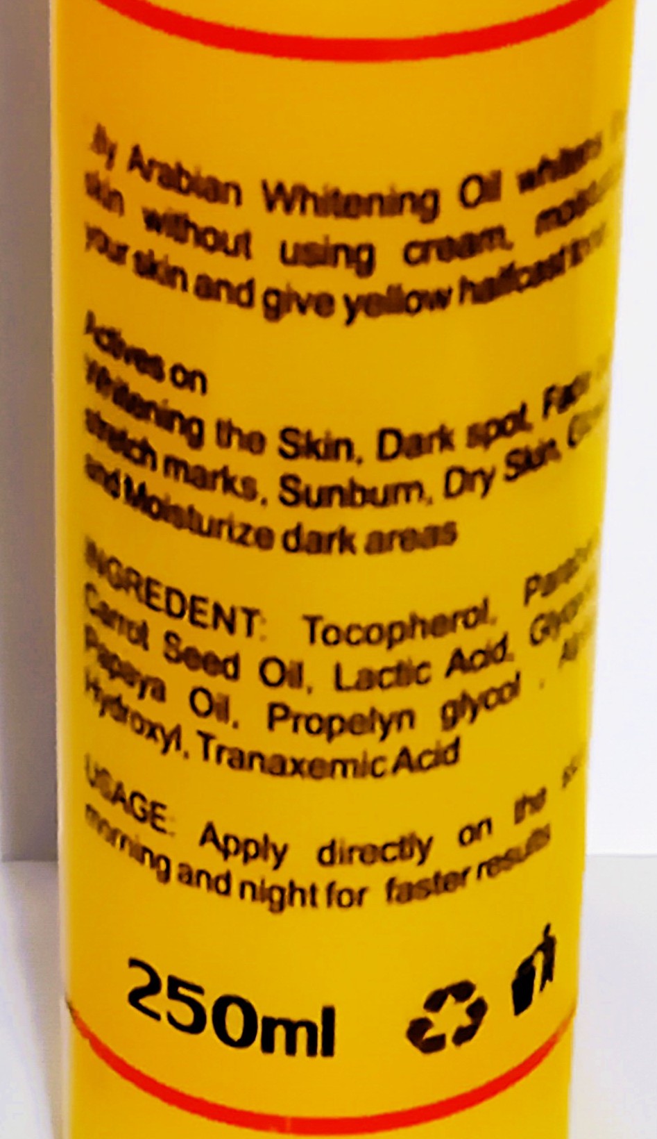 Lily White Arabian Whitening Oil – 250ml
