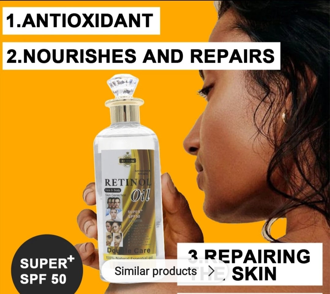 5D Gluta Retinol Oil glow-boosting face and body oil 200ml bottle,