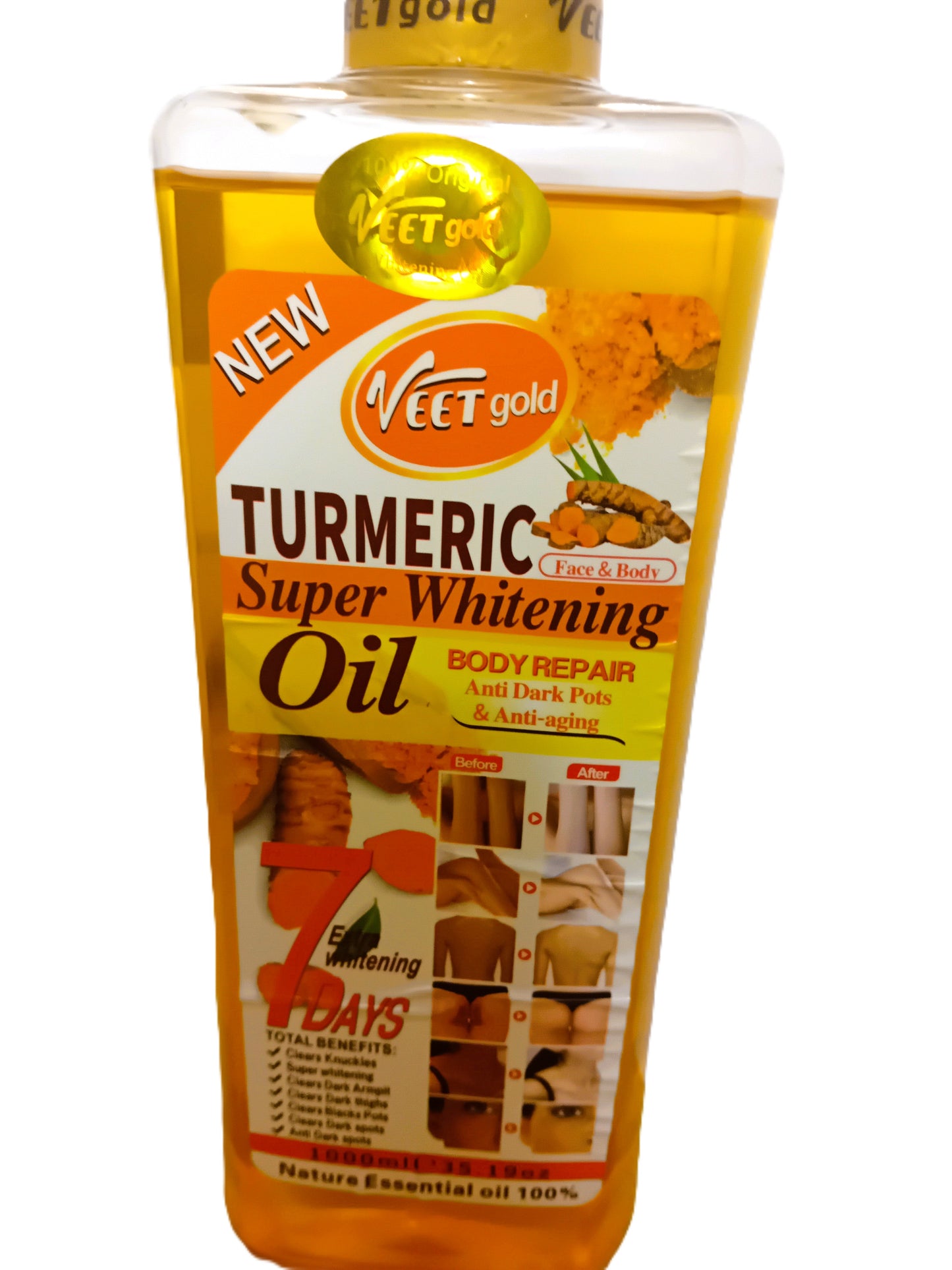 Veet Oil Turmeric Super Whitening Oil - 1000ml